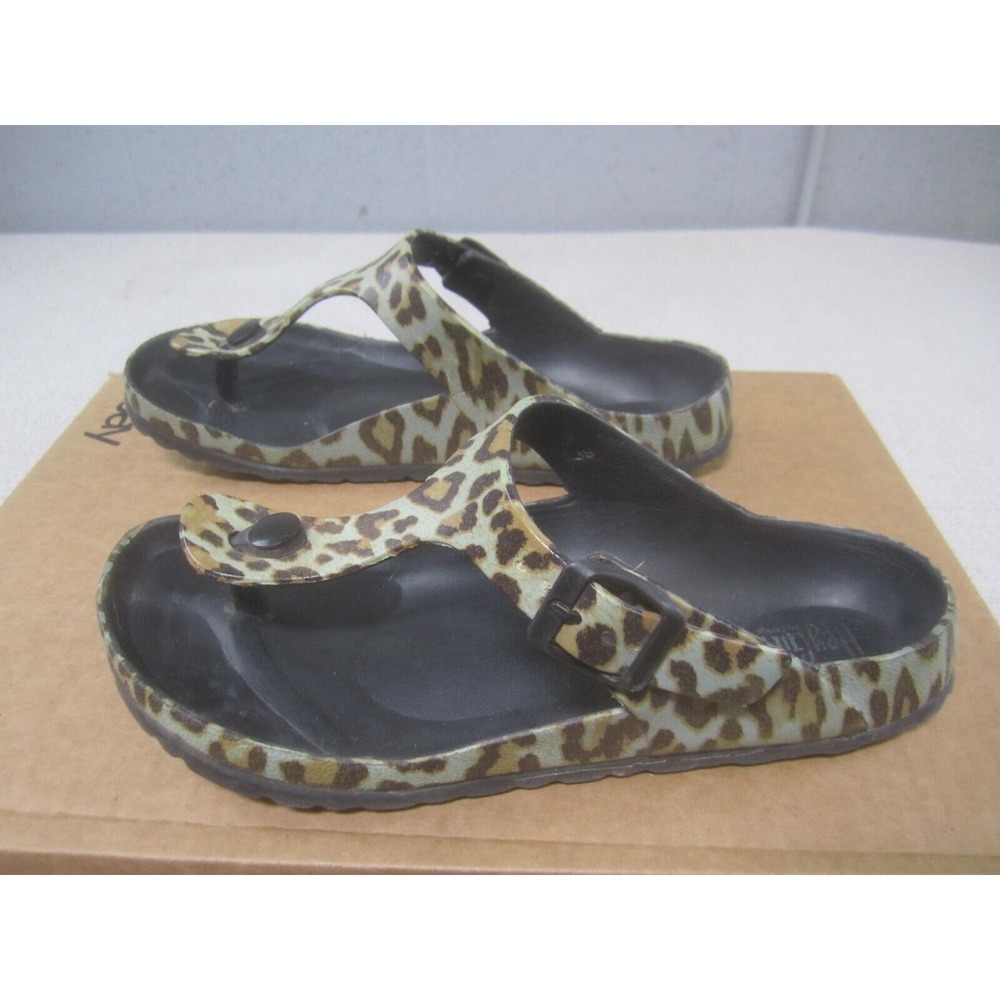 Hey‎ Girl Sandals Womens 38 Leopard Print Thong Slides Corky's US 7-7.5 - Picture 3 of 9